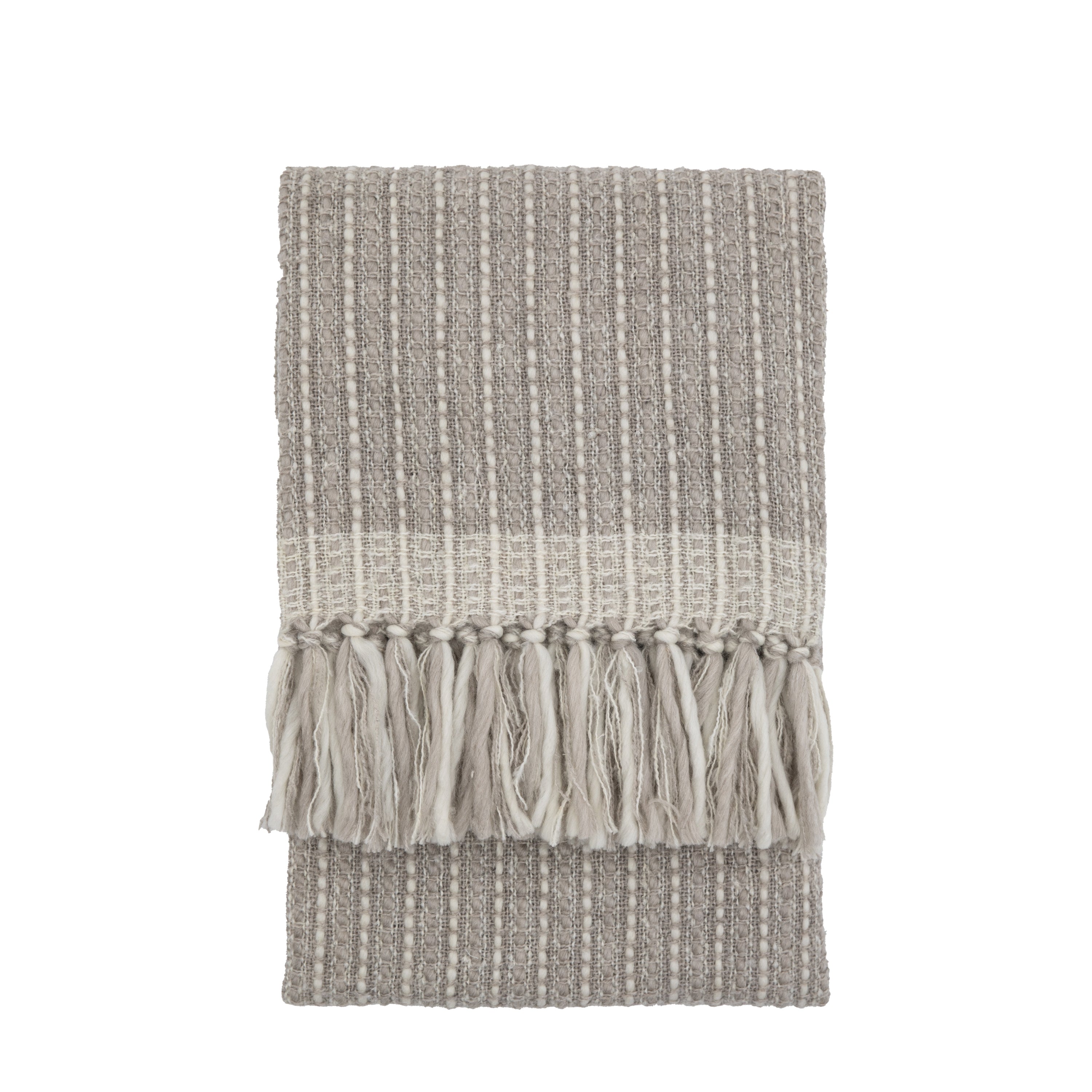 Lenoir Natural Taupe Woven Throw